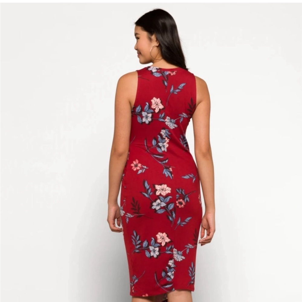 Nine Britton super soft dark red floral dress - Picture 6 of 7